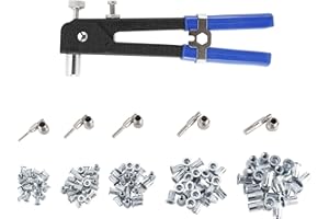 Yaegoo 136 PCS Rivet Nut Tool Kit, Hand Riveter Tool Heavy Duty Blind Rivet Nut Kit Wrench Threaded Insert Rivnut Nutsert M3/
