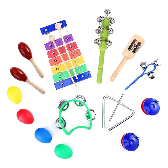 TOYMYTOY Musikinstrumente Kinder Set Baby Holz Percussion Spielzeug mit