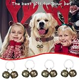 Leikedun 4 Set Vintage Small Dog Cat Bells Silver Metal Pendant Rings view 3