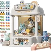 Remote Control Claw Machine for Kid 3+, Girls Gasha Candy Vending (White) | Mini Grabber Prize Dispenser Toys for Girls Boys, 36PCS Arcade Game Machine with Light Sounds, Christmas Birthday Party Gifts