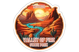 NO THORNS MEDIA Valley of Fire State Park Nevada Sticker Weatherproof Decal Vinyl Small Waterproof for Water Bottle Mug Passport Book Scrapbook Notebook Laptop Tumbler Skateboard Computer Phone 4" Funny Gift