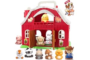 SpringFlower Toddler Toys for 1 2 3 Years Old Boys and Girls, Big Barn Toy with Farm Animal,Educational Montessori Toys, Farm Pretend Playset Toy, Christmas Birthday Gift for Toddler Baby Boys Girls