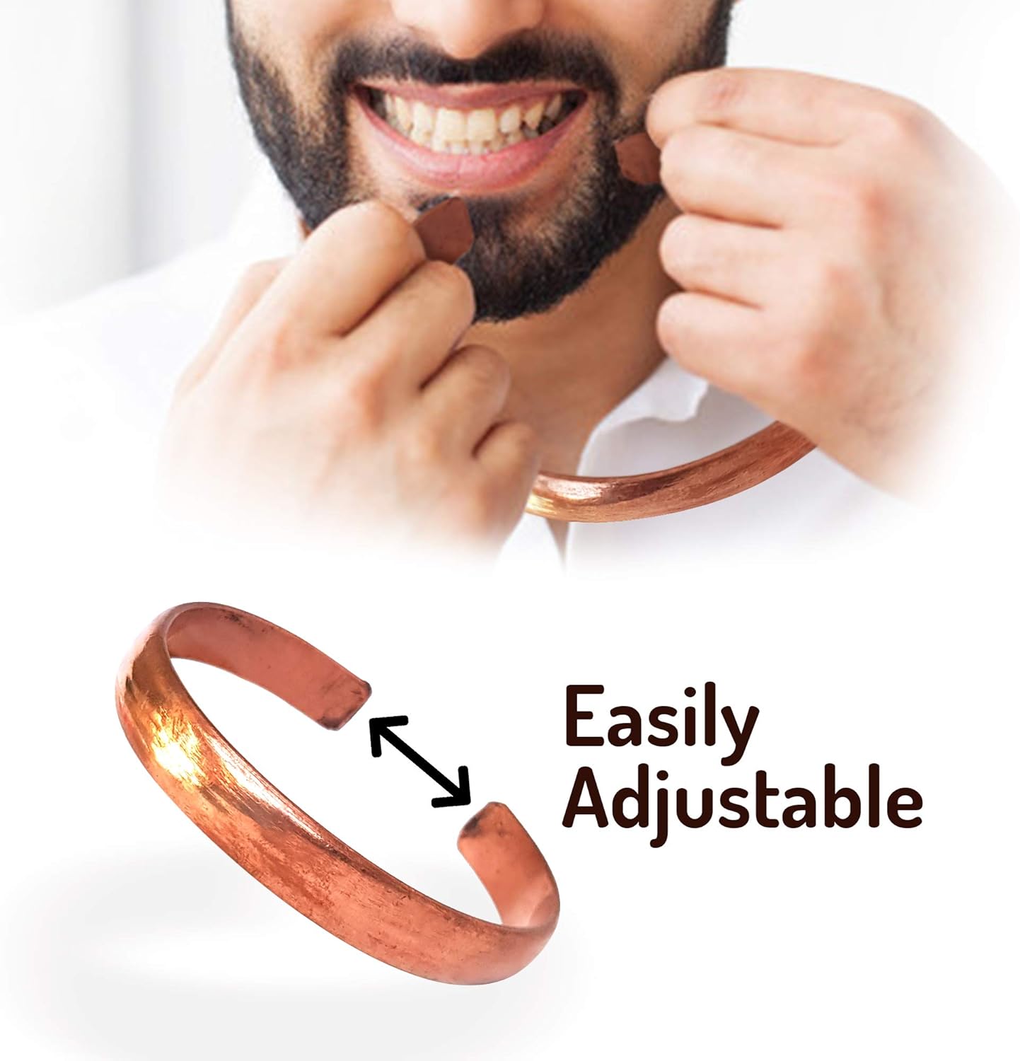 Hand Forged 100% Copper Bracelet for Men & Women ~ Made with Solid and High Gauge Pure Copper ~ Relief of Joint Pain, Arthritis, Joint Inflammation and Skin Allergies (Set of 2, Plain Copper): Health & Personal Care