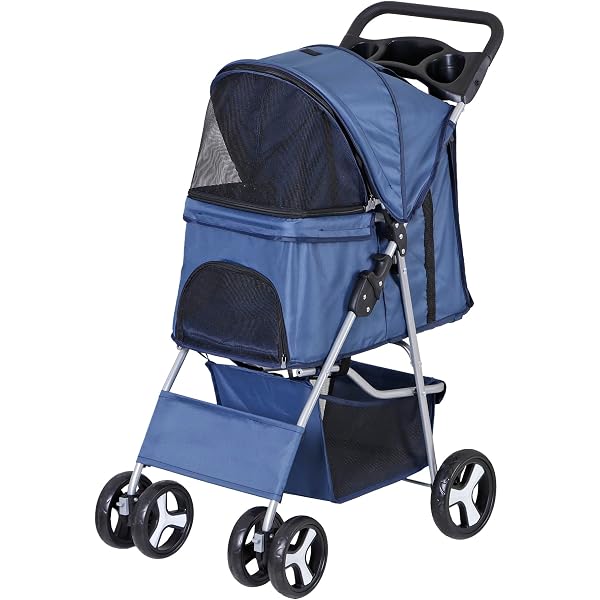 Foldable Pet Stroller, Dog Stroller For Medium Dogs 30 Lbs, Portable