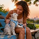 rabbitgoo Cat Harness and Lead Set Adjustable Escape Proof Sky Blue XS view 9