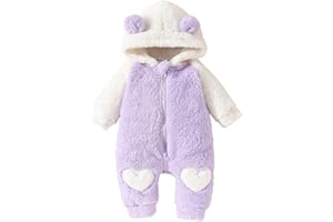 Afunbaby Newborn Baby Girl Boy Clothes Bear Onesie Long Sleeve Snowsuit Hooded Romper Cute Winter Clothes