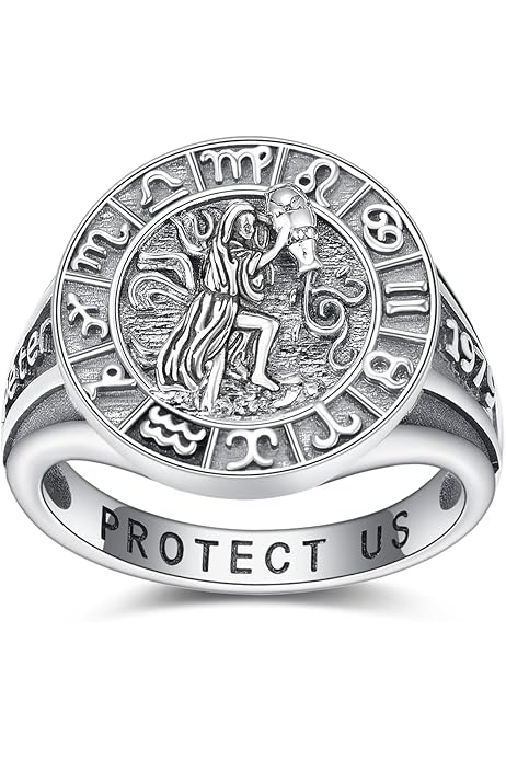 Anillo Zodiacal Para Mujer Anillo De Zodiaco Ajustable Acero