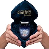 Trupoint Memorials Small Urns for Human Ashes Keepsake, Decorative Mini Cremation Urn for Adult Men and Women, Small Blue Dove with Velvet Heart Box