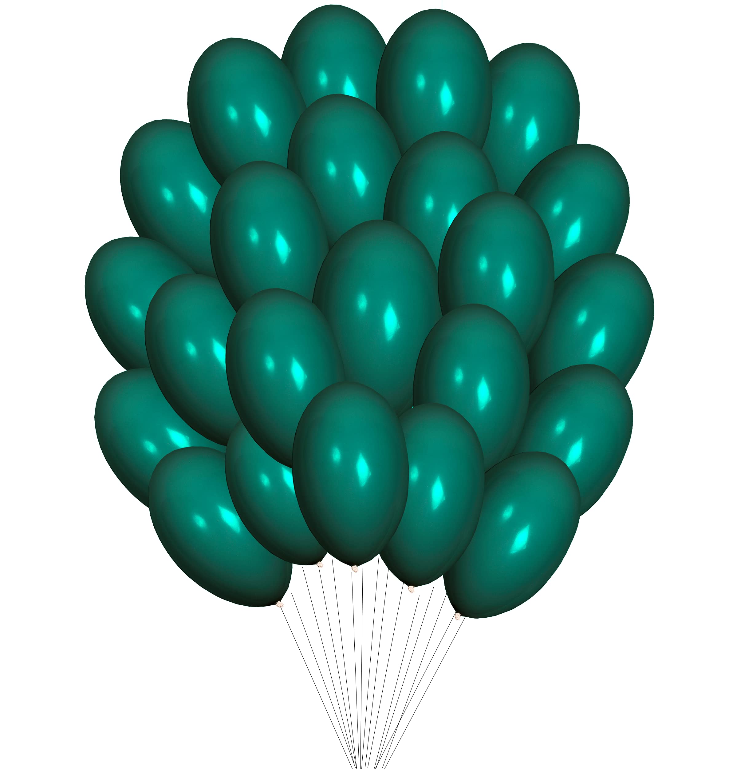 Matissa 100 pcs 12" (30CM) Balloons Pearlised Latex Air or Helium Wedding Birthday Christmas Party Decoration Available in 14 colours (Pine Green)