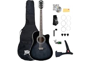 Washburn WA90CE Acoustic-Electric Guitar Kit - Black Bundle with Gig Bag, Strap, Picks, Strings, Stand, Instructional DVD and Austin Bazaar Polishing Cloth