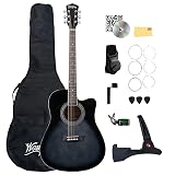 Washburn WA90CE Acoustic-Electric Guitar Kit - Black Bundle with Gig Bag, Strap, Picks, Strings, Stand, Instructional DVD and Austin Bazaar Polishing Cloth
