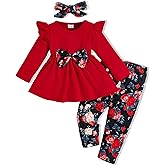 Doresbebe Baby Girl Clothes Toddler Girl Outfits Infant Girl Summer Clothes for Girl Ruffle Shirt Pants+Cute Headband 3PCS