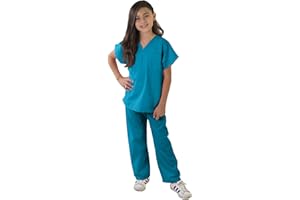 Natural Uniforms Childrens Scrub Set-Soft Touch-Role Play Costume Set (Teal, 8/10)