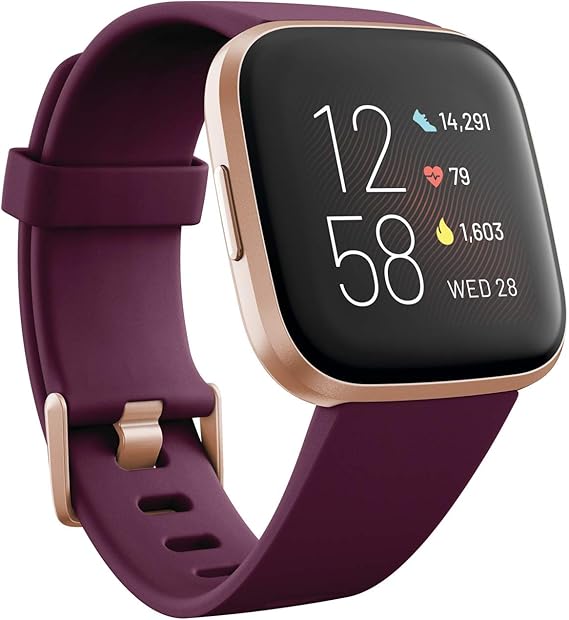 Fitbit Versa 2 - Smartwatch de salud y forma física, Burdeos, con ...