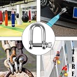 TERF M6 Heavy Duty D Shackle Steel 6mm Pack of 4 Silver view 8