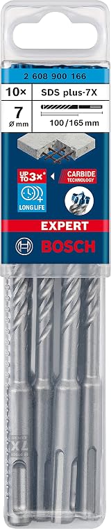 Bosch EXPERT SDS Plus-7X Hammer Drill Bit 7 x 100 x 165 mm 10 pc view 2