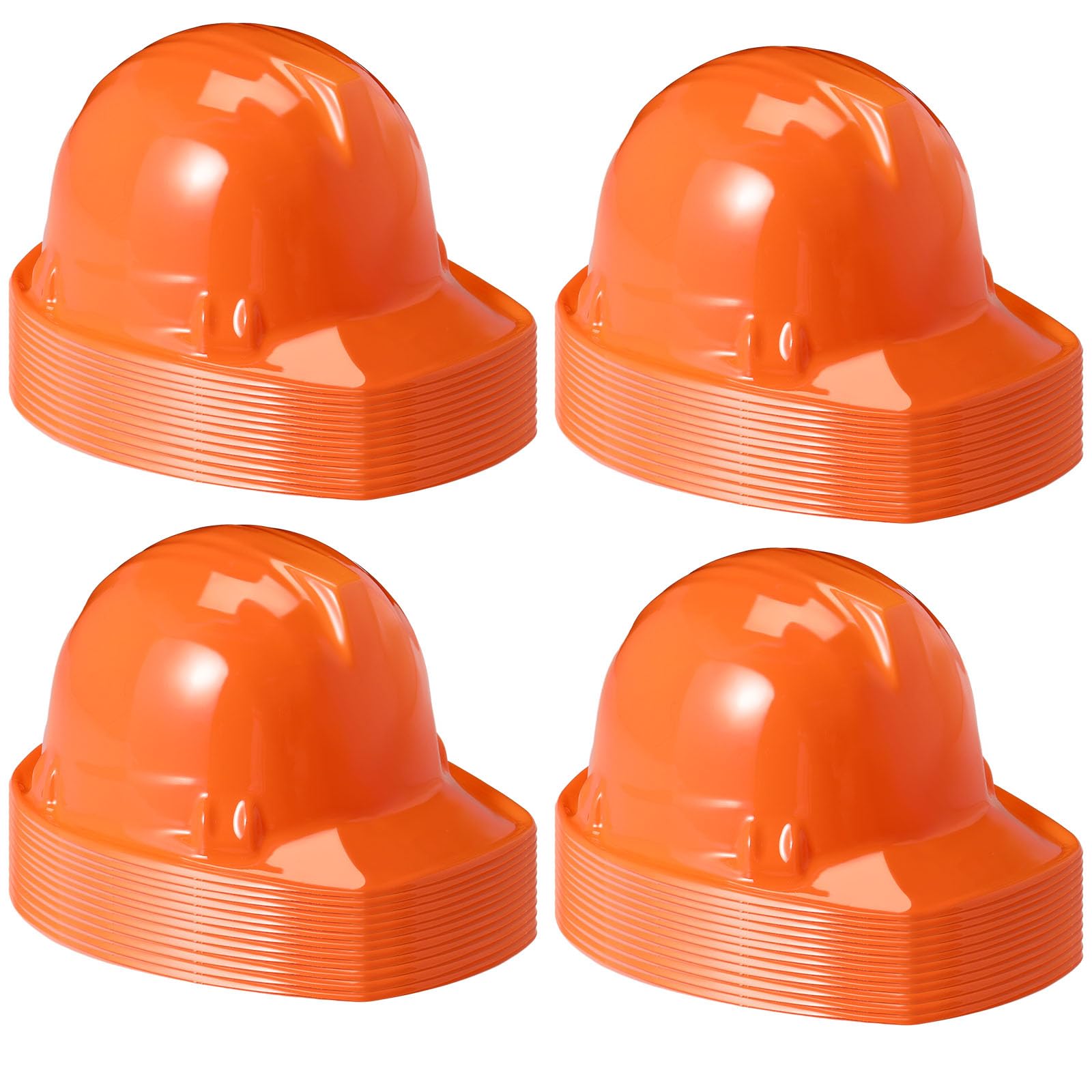 Photo 1 of Sumind 48 Packs Construction Party Hats Kids Plastic Worker Helmet Bulk Toy for 3-8 Years Children Dress up Party Supplies(Orange)