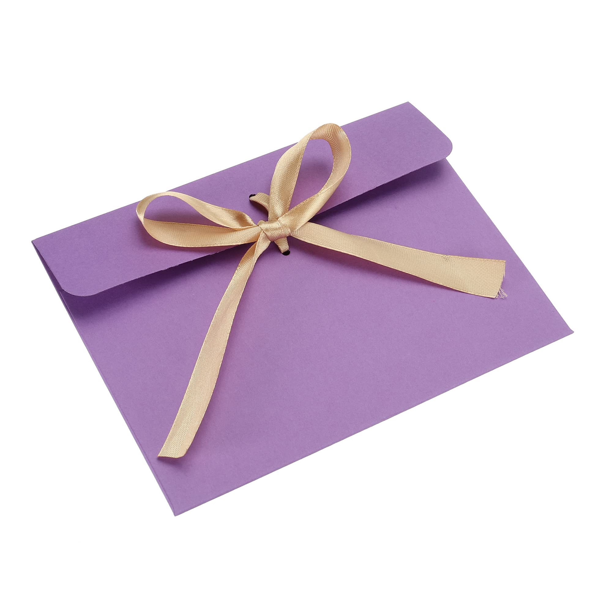 PATIKIL Invitation Envelopes, 25 Pack Greeting Card Envelope with Ribbon for Wedding Party, Purple