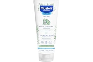 Mustela Baby 2-in-1 Cleansing Gel - Baby Body & Hair Cleanser - with Natural Avocado - Biodegradable Formula & Tear-Free - 6.76 fl. oz. - 1 or 2-Pack