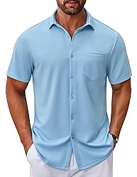 COOFANDY Mens Dress Shirts Short Sleeve Regular Fit