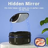 YKL Denture Bath Box with Mirror Denture & Retainer Set Black view 4