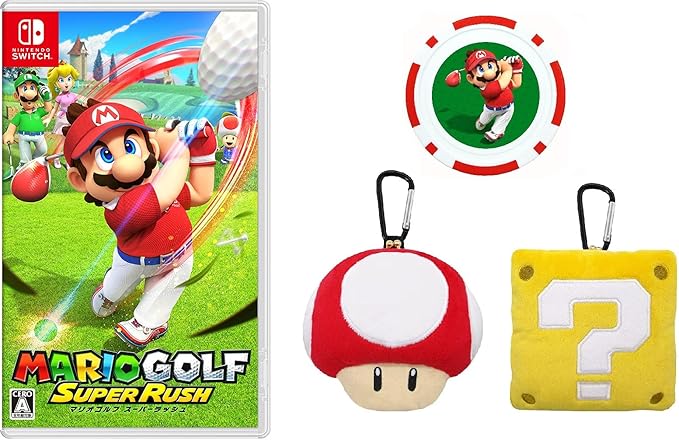 Amazon マリオゴルフ スーパーラッシュ Switch マリオアイテムぬいぐるみポーチセット スーパーキノコ ハテナブロック Amazon Co Jp限定 オリジナルゴルフマーカー チップタイプ 同梱 ゲーム