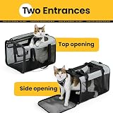 Conlun Cat Carrier Bag Soft-Sided Pet Carrier 4-Sided Mesh Grey M view 3