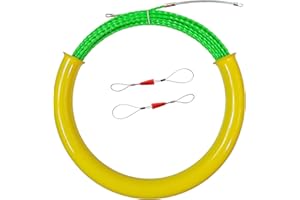 Aewio 20m/65FT Fish Tape with Collection Tube Electrical Wire Threader Wire Puller Wire Running Kit for Pulling Wire Line (20
