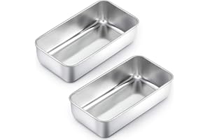 TeamFar Loaf Pans for Baking Bread, 9 × 5 Inch Stainless Steel Loaf Bread Pans Tins for Homemade Brownies, Healthy & Sturdy, 