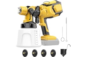 VOCOXGPOW Cordless Paint Sprayer Compatible with Dewalt 20V MAX Battery(No Battery) Electric Spray Paint Gun with 4 Nozzles and 3 Patterns, Paint Sprayers for Home Interior and Exterior