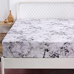 Mengersi Marble Sheet Set - White Gray Black Marble
