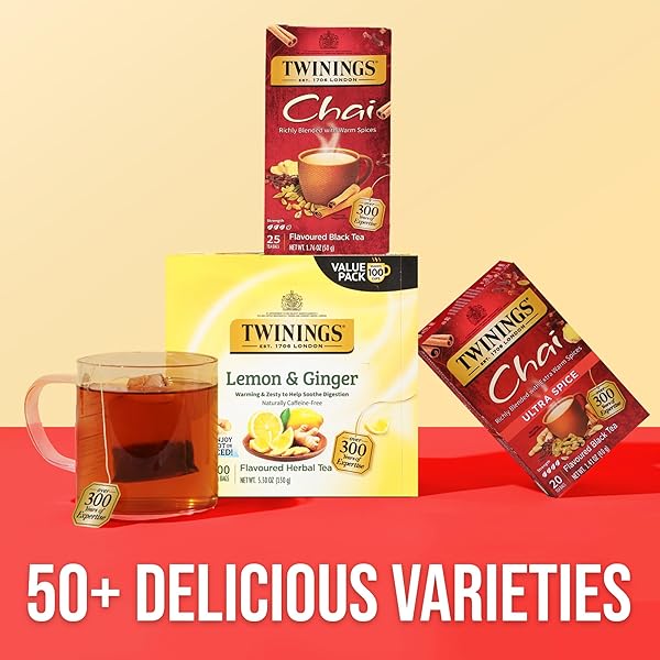 TWININGS OF LONDON CHAI TEA BAGS, 25 COUNT