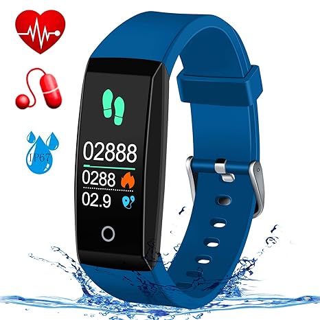 MSDJK Fitness Armband Pulsmesser Blutdruckmessgerät Schrittzähler IP67 Tracker