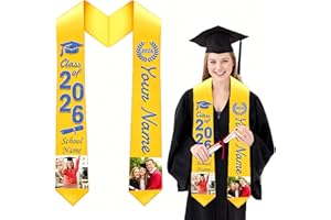 FAHOXUMR Custom Graduation Stole 72 inch Personalized Graduation Stole Class of 2026 Grad Gifts with Photo and Name