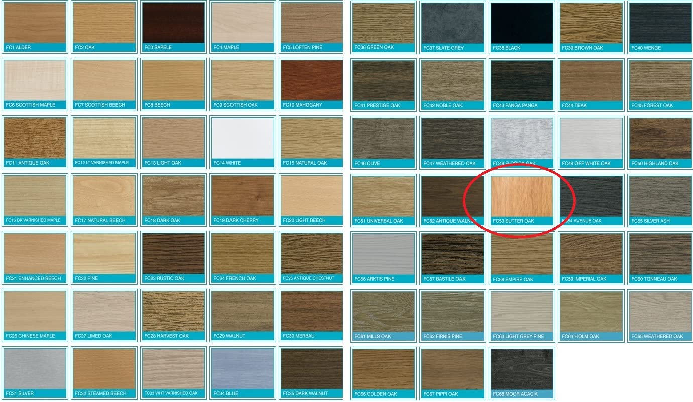 4 x Laser Cut (FC53 Sutter Oak) Pipe Covers for Laminate Flooring - Please use Chart to Select Closest Match