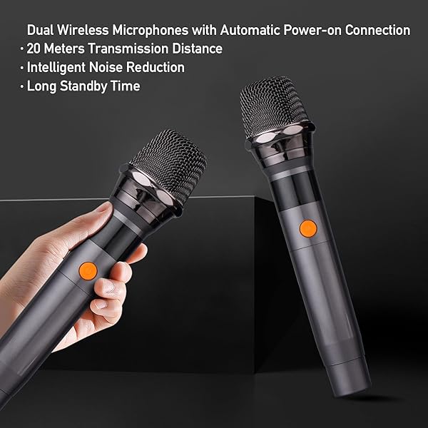 WMQ KARAOKE MACHINE WITH 2 WIRELESS MICROPHONES FOR ADULTS,PORTABLE KARAOKE SPEAKER WITH 2 X 6.5” SUBWOOFERS AND PULSED LIGHTS,BACKPACK AND CARRY-ON DESIGN FOR FAMILY GATHERINGS AND OUTDOOR ACTIVITIES