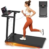 Ecogou Folding Walking Pad with 10% Incline/Bluetooth Speaker, 2.5HP Treadmills for Home, Portable Walking Pad Treadmill with Handle Bar and 3 Adjustable Incline, 360lbs Capacity, Smart App