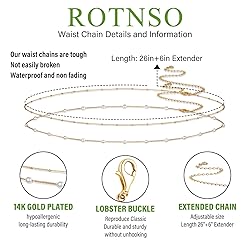 Rotnso 14K Gold Plated Body Chains Dainty Boho