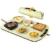 COLDFILL Electric Food Warming Mat - 5s Full Surface Heating, 8 Temperature Levels, Rollable with Child Lock for Safety, Idea