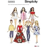Simplicity S8865 Fashion Doll Wardrobe Sewing Pattern, Fits 11.5" Dolls, One Size