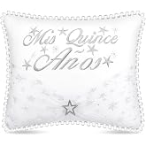 Beeveer Quincea&ntilde;era Pillow Girl 15th Birthday White Lace Pillow, 13 x 16 | Pillows with Pillowcase Quinceanera, Gift Decoration for Girls Chairs Sofas Ceremony Souvenir, Mis Gifts