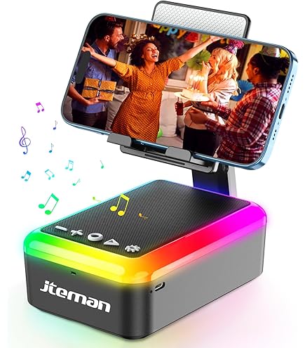 TechGlow Supporto Telefono 3 In 1 Con Altoparlante Bluetooth E Power Bank 5000 MAh – Pieghevole E Rotazione 360°, Regalo Tecnologico - 2