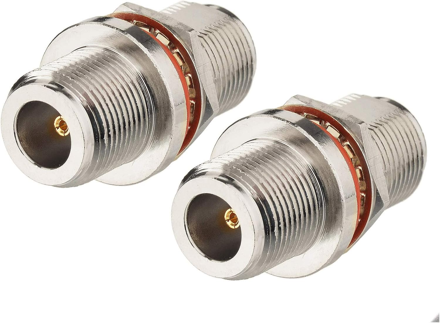 Bingfu N Female to N Female Adapter Bulkhead Mount 50 Ohm Copper Coaxial Connector Adapter (2-Pack) Compatible with 4G LTE Cellular Router Gateway Ham Radio Amateur Radio - Image 3