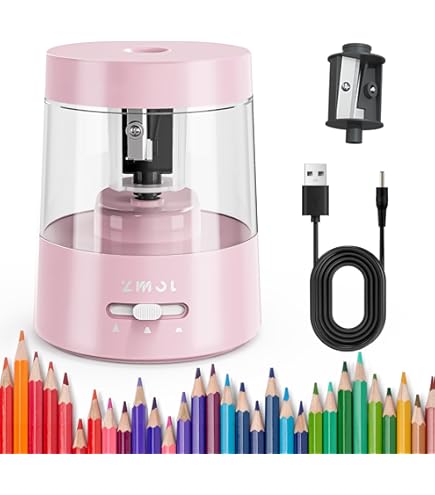 Electric Pencil Sharpener Dual Hole Auto Sharpener For 6-12mm Pencils - Portable Battery Powered For School & Office