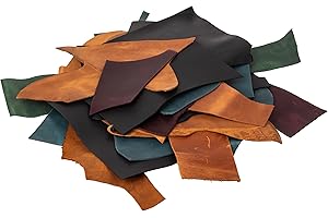 Shkira Leather Scraps in Assorted Colors - for Crafting, Sewing, Tooling, and DIY Projects – Genuine Leather Pieces in Various Sizes