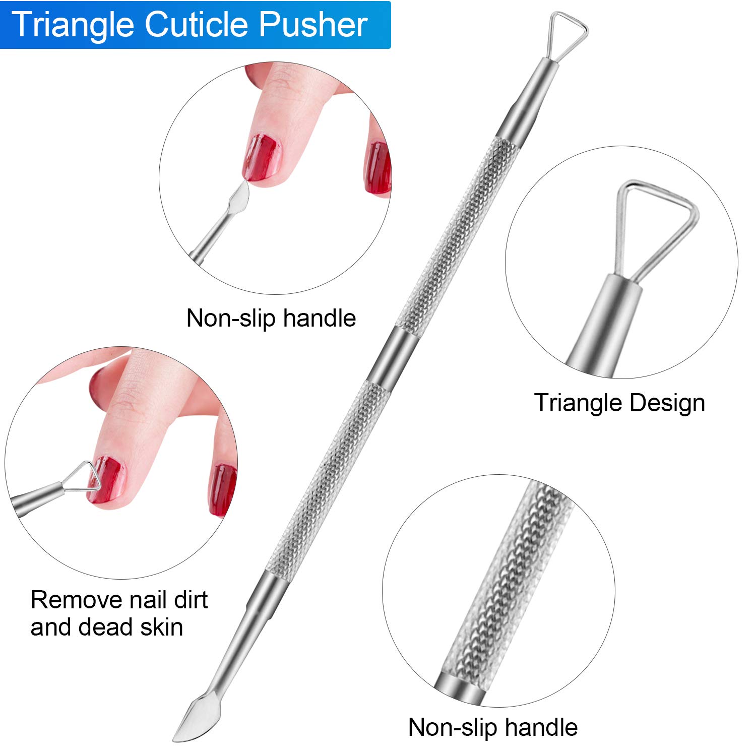 7 PCS Cuticle Trimmer Nipper Tools Set, Professional Grade Stainless Steel Cuticle Nippers with Cuticle Pusher Tools Kit for Manicure & Pedicure at Home/Spa/Salon: Beauty