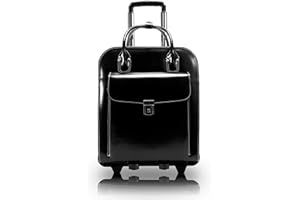 McKlein 96495 USA la Grange 15" Leather Vertical Patented Detachable -Wheeled Ladies' Laptop Briefcase Black 14.4 x 18.5 x 8.