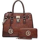 Dasein Women Handbags Top Handle Satchel Purse Shoulder Bag Hobo Bag Work Bag Set 2pcs