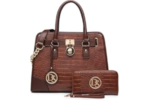 Dasein Women Handbags Top Handle Satchel Purse Shoulder Bag Hobo Bag Work Bag Set 2pcs