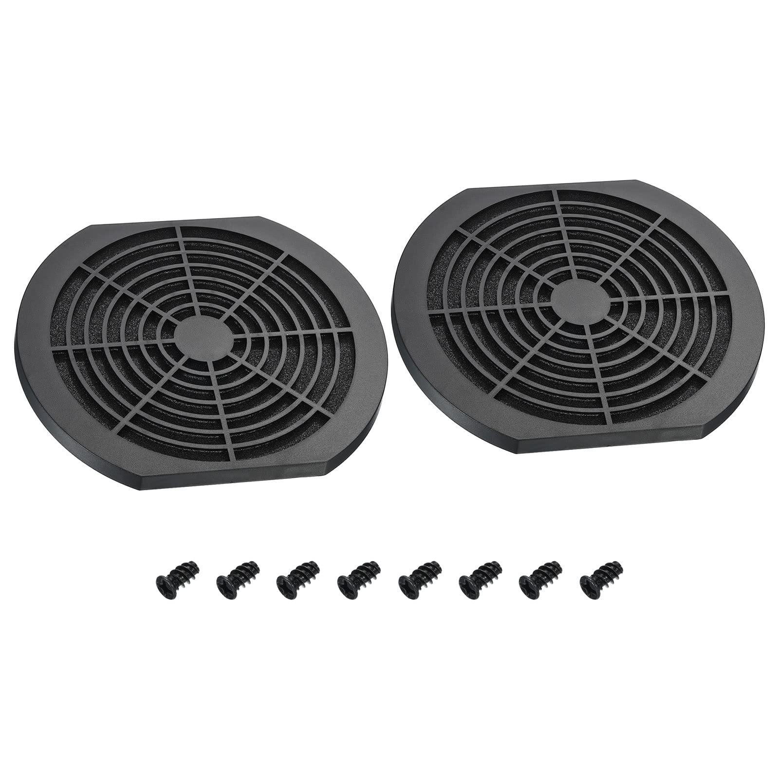 PATIKIL 172mm Cooling Fan Filter with Screw, 2 Pack ABS Ventilator Grill Protector Guard for Fan Protective Cover DIY, Black